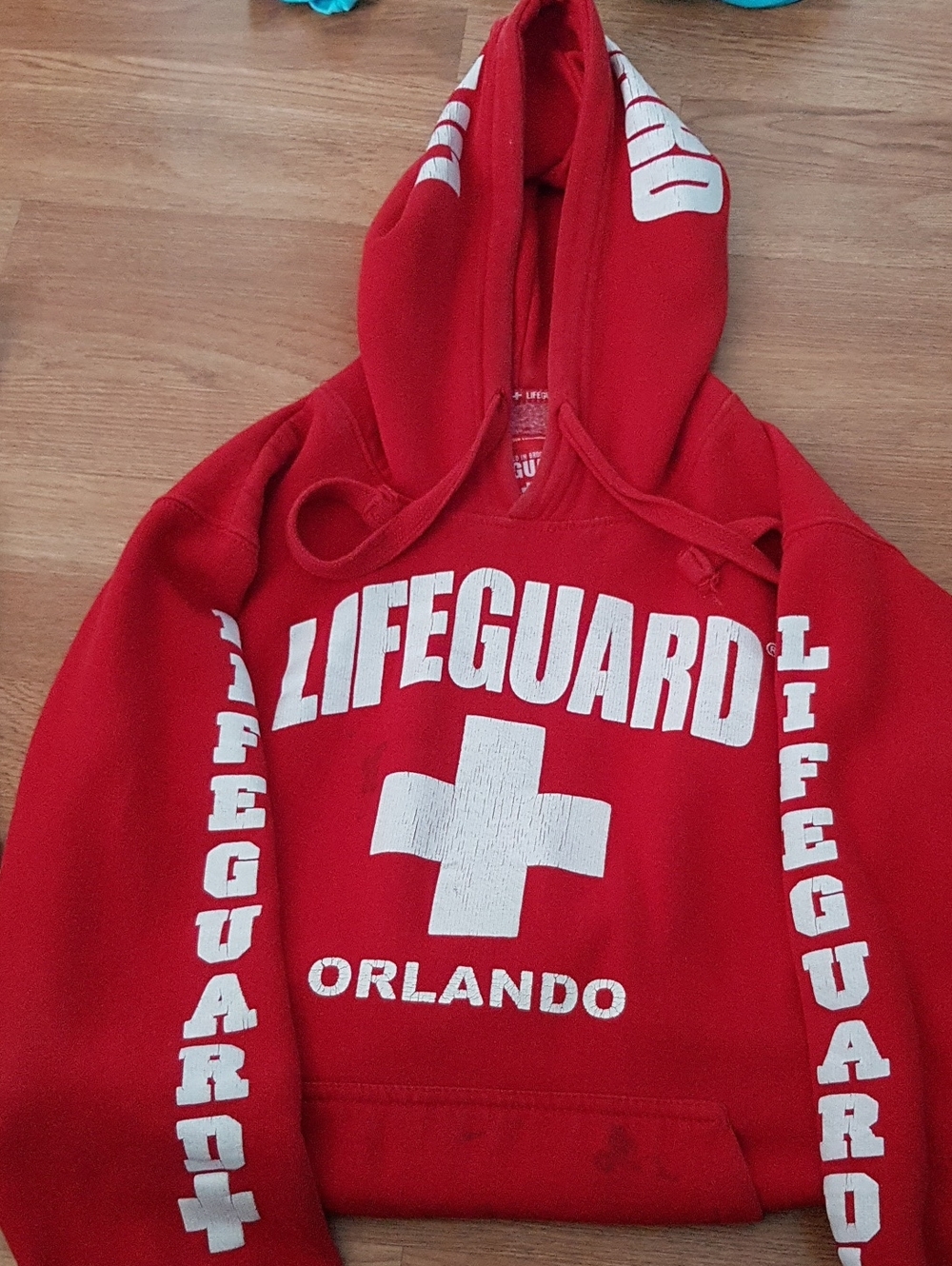 Red 'Lifeguard Orlando' Hooded Sweatshirt
